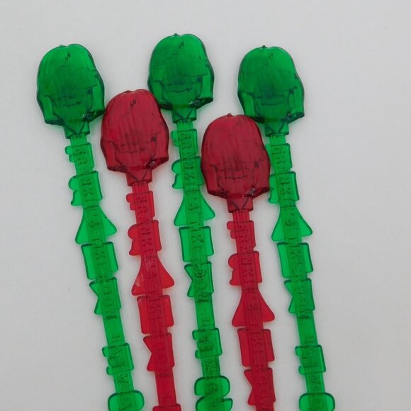 Frankies Tiki Room Lot of 5 Stir Swizzle Drink Sticks Red Green Las Vegas Bar - Picture 7 of 8